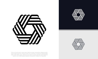 Wall Mural - Innovative high tech logo template. Template label for blockchain technology. Technology Logo.
