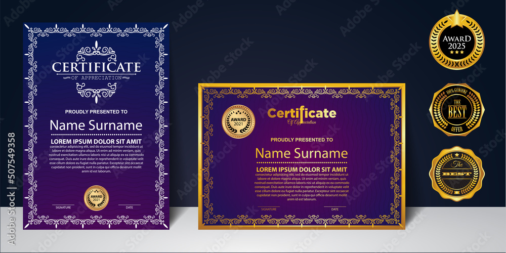Modern Design Certificate layout concept. Simple elegant and luxurious ...