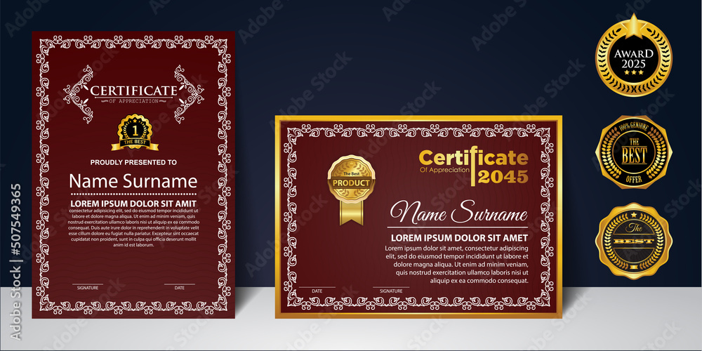 Modern Design Certificate layout concept. Simple elegant and luxurious ...