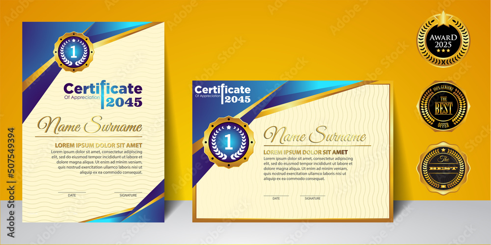 Modern Design Certificate layout concept. Simple elegant and luxurious ...