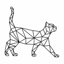 Vector Illustration Abstract Outline Polygonal Geometric Cat