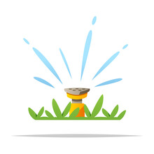 Lawn Sprinkler Vector Isolated Illustration