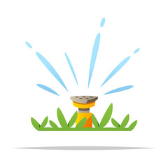 Canvas Print - Lawn sprinkler vector isolated illustration