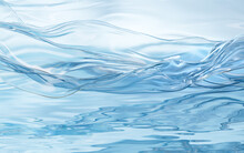 Flowing Transparent Cloth On Water Surface, 3d Rendering.