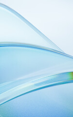Poster - Curve glass with light illuminated, 3d rendering.