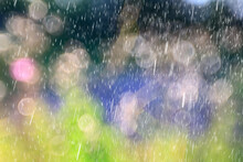 Spring Rain Abstract Flowers Background