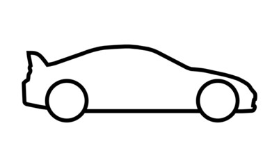 Sports car line vector icon on white background