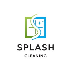 Wall Mural - Splash Cleaning logo design template