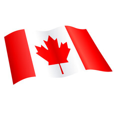 Wall Mural - flying waving flag of canada