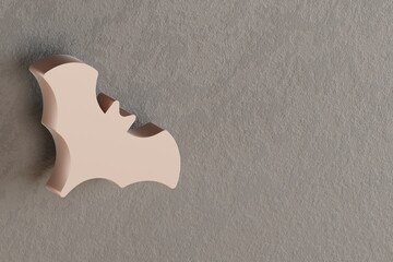Aufkleber - Beautiful abstract illustrations Golden Halloween bats symbol icons on a gray wall background. 3d rendering illustration. Background pattern for design.