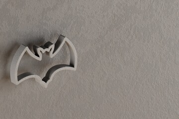 Aufkleber - Beautiful abstract illustrations Gray Halloween bat symbol icons on a gray wall background. 3d rendering illustration. Background pattern for design.