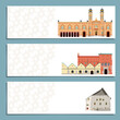 Set of 3 bookmarks with Synagogues in Budapest (Hungary), Cracow (Poland), Erfurt (Germany)