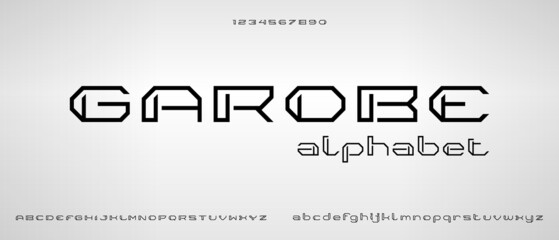 Garobe, modern creative alphabet with urban style template