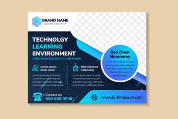 Abstract banner design web template, Horizontal header web banner. Modern Geometric Blue cover header background for website design, Social Media Cover ads banner, flyer, invitation postcard