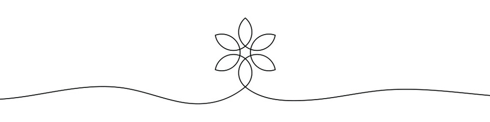 Wall Mural - Continuous line drawing of flower. Flower one line icon. One line drawing background. Vector illustration. Flower black icon