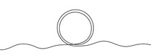 Continuous Line Drawing Of Round Frame. One Line Icon Of Frame. One Line Drawing Background. Vector Illustration. Abstract Background