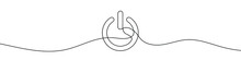 Continuous Drawing Of On-off Icon. One Line Icon Of On-off. One Line Drawing Background. Vector Illustration. On-off Button