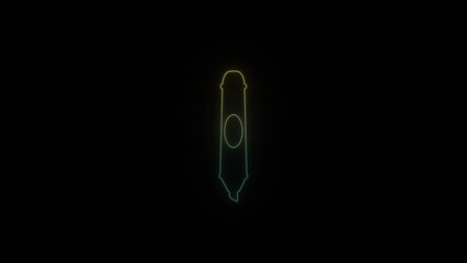 Sticker - Glowing neon marker icon on black background. beehive marker for drawing. 4K video animation for motion graphics and compositing.