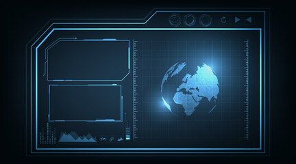 Aufkleber - Hud futuristic screen elements.high tech screen,Futuristic frames. Template frame technology abstract background.