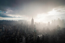 Misty Sunset Over Manhattan