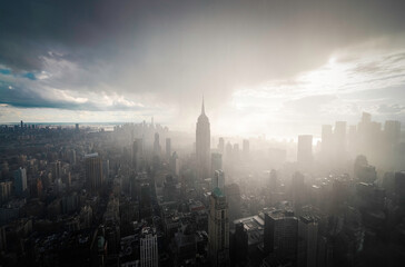 Misty Sunset Over Manhattan