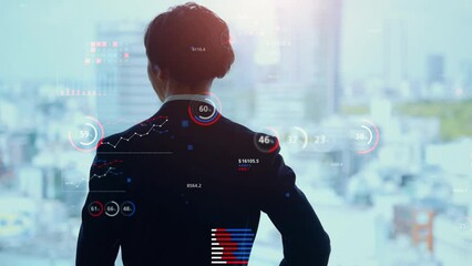 Aufkleber - ビジネスとグラフ　経営戦略　資産運用