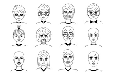 Sticker - Collection of mens faces