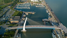 Aerial View Lover's Bridge ,Tamshui Fisherman's Wharf, Taipei, Taiwan, Tamsui Lover Bridge, Taipei, Taiwan.