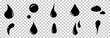 © Evi - Water drop. Set of black isolated icons. Simple flat elements of various shapes. Template for logo design. Vector image