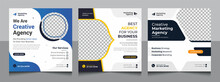 Modern Square Digital Marketing Web Banner For Social Media Post Template. Creative Unique Professional Corporate Square Web Banner Design, Facebook Post, Instagram Post Template For Your Business