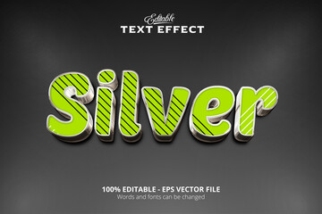 Wall Mural - Editable text effect, Dark background, Silver text, Metalic style