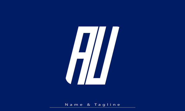 Alphabet letters Initials Monogram logo AU, UA