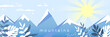 Simple banner background, nature and mountains