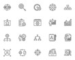 © kornkun - set of management line icons, organization, project, business