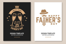 I Am Not Old I Am Classic. Happy Father's Day Badge, Logo Design. Vector Illustration. Flyer, Brochure, Banner, Poster For Father's Day Designs With Hipster Father Mustache, Glasses Of Champagne