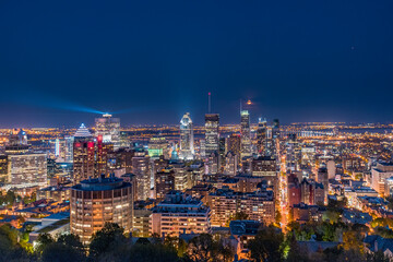 Sticker - The skyline of Montreal Canada at dusk 