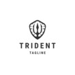 Trident logo icon design template flat vector