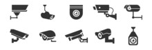 Video Surveillance CCTV Camera Icon. Vector Illustration.