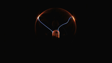 Poster - Electrostatic plasma sphere in the dark. Tesla coil - physics experiment