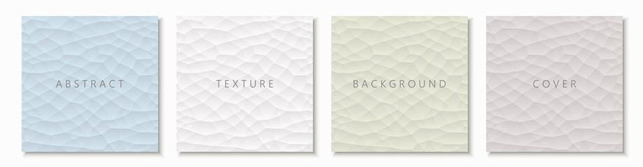 Aufkleber - Set of colorful abstract polygon backgrounds, cards, banners. Geometric decorative textures - seamless endless prints