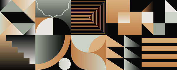 Aufkleber - digital collage graphics pattern made with generative art elements and vector geometric shapes