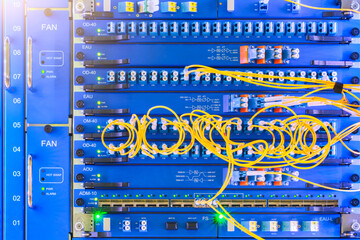 Poster - Internet  network and telephony telecommunications communication equipment, internet communications concept background