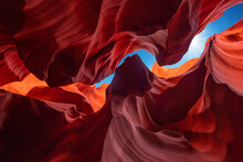 Amazing And Colorful Antelope Canyon Near Page, Arizona, Usa - Travel And Background Concept