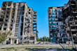 Borodianka, Ukraine, May 28, 2022: Houses destroyed by Russian soldiers