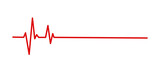 Fototapeta  - Czerwona linia pulsu. Ilustracja wektorowa na białym tle. Bicie serca, EKG. Zdrowie i medycyna.