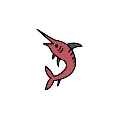 Wall Mural - swordfish line icon. signs and symbols can be used for web, logo, mobile app, ui, ux