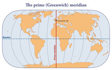 Map With The Greenwich Prime Meridian