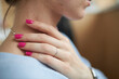 © Alenka - Women's hands. Women's hands with a neat pink manicure. Manicure. Tenderness