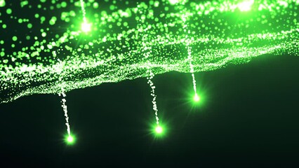 Poster - Elegant colorful background with flowing magic river of particles. Motion. Shining tiny stars like milky way.