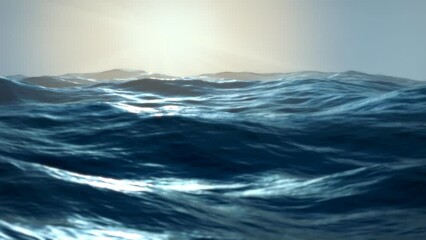 Wall Mural - Close up view of stormy sea waves. Seamlessly looped video.